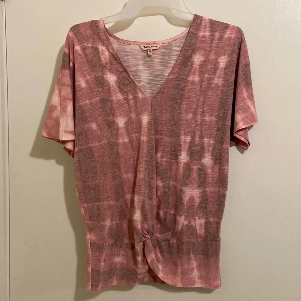 Juicy couture pink tie dyed top size XS
